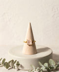 Ring, Silber 925, vergoldet, quadratisch – Rosenquarz