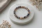Armband Sonnenstein schwarz-orange Kugel 8 mm, 10 mm und 12 mm AA
