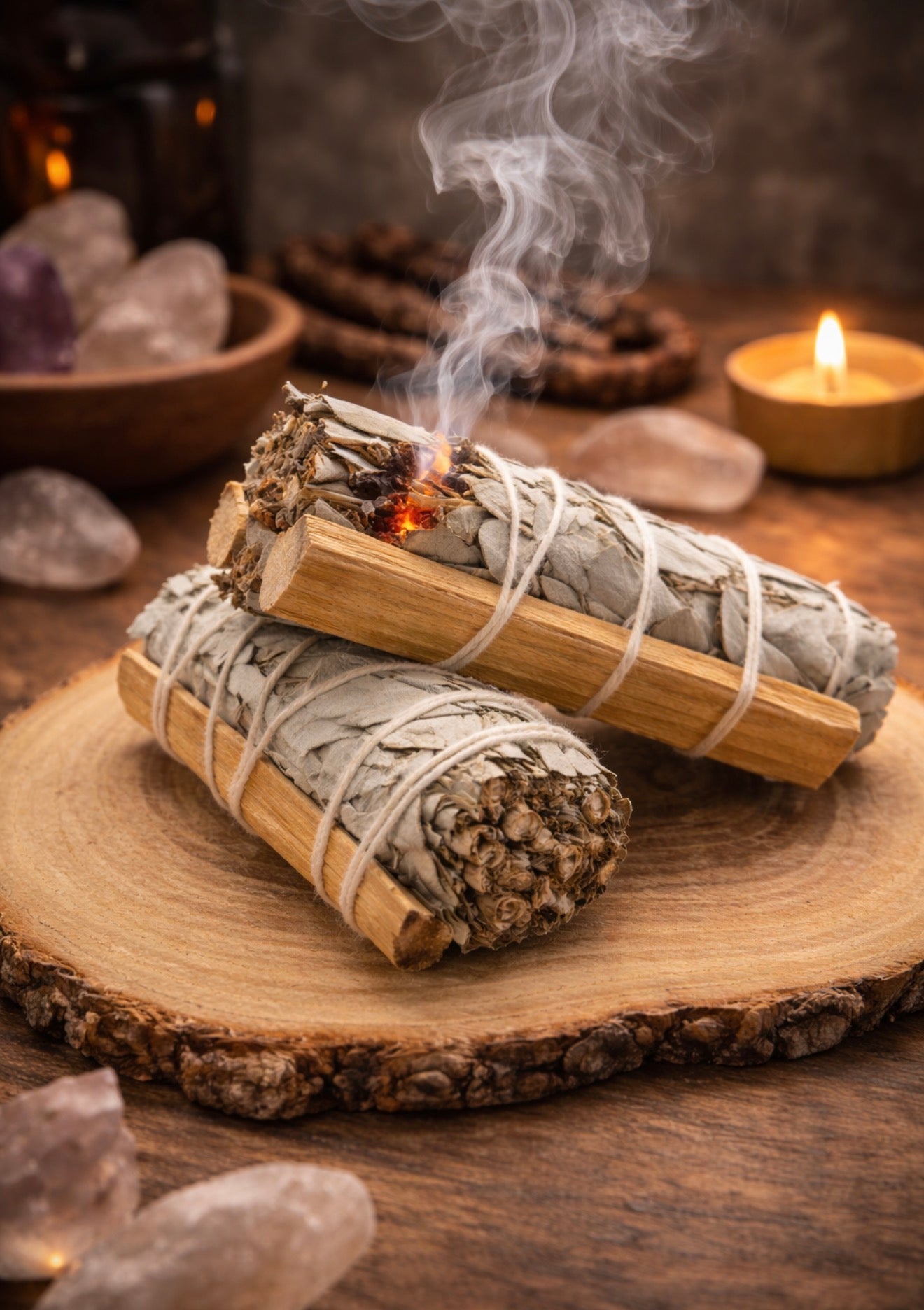 Weißer Salbeistab & Palo Santo 10cm (1 Stück)
