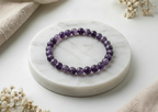 Armband aus gebänderten Amethystkugeln, 6mm Größe 1 und 8mm Größe 2