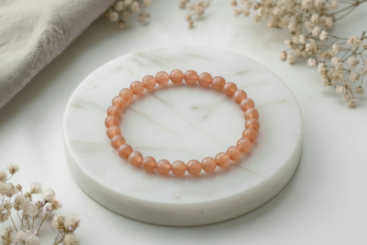 Sonnenstein-Kugelarmband 6 mm und 8 mm AA