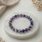 Armband aus gebänderten Amethystkugeln, 6mm Größe 1 und 8mm Größe 2