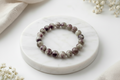Rosenquarz-Turmalin-Kugelarmband 10mm A+