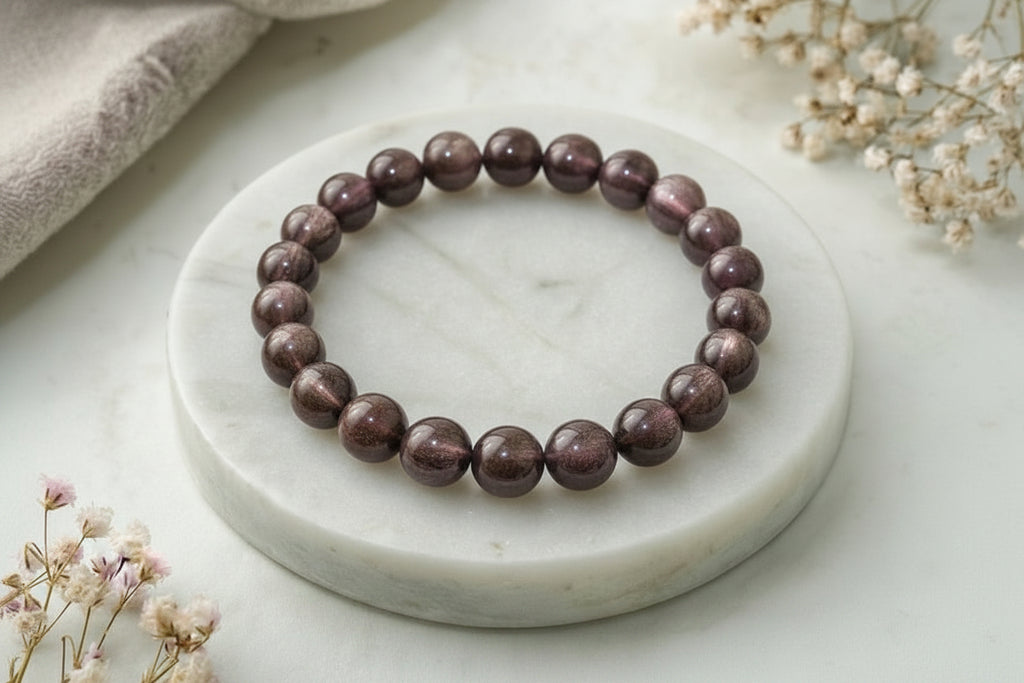 Armband Sonnenstein schwarz-orange Kugel 8 mm, 10 mm und 12 mm AA