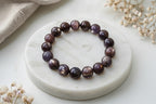 Armband Sonnenstein schwarz-orange Kugel 8 mm, 10 mm und 12 mm AA