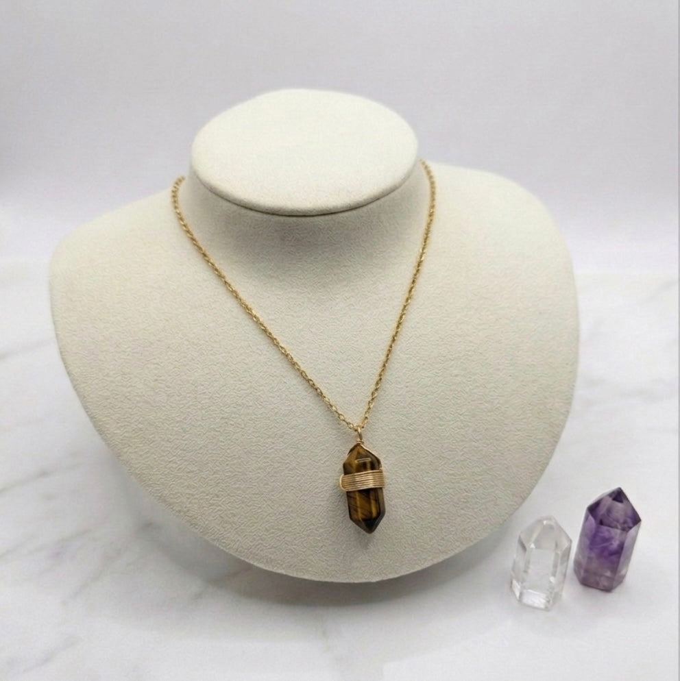 Colar Boho Dourado Aço Inoxidável - Olho de Tigre A