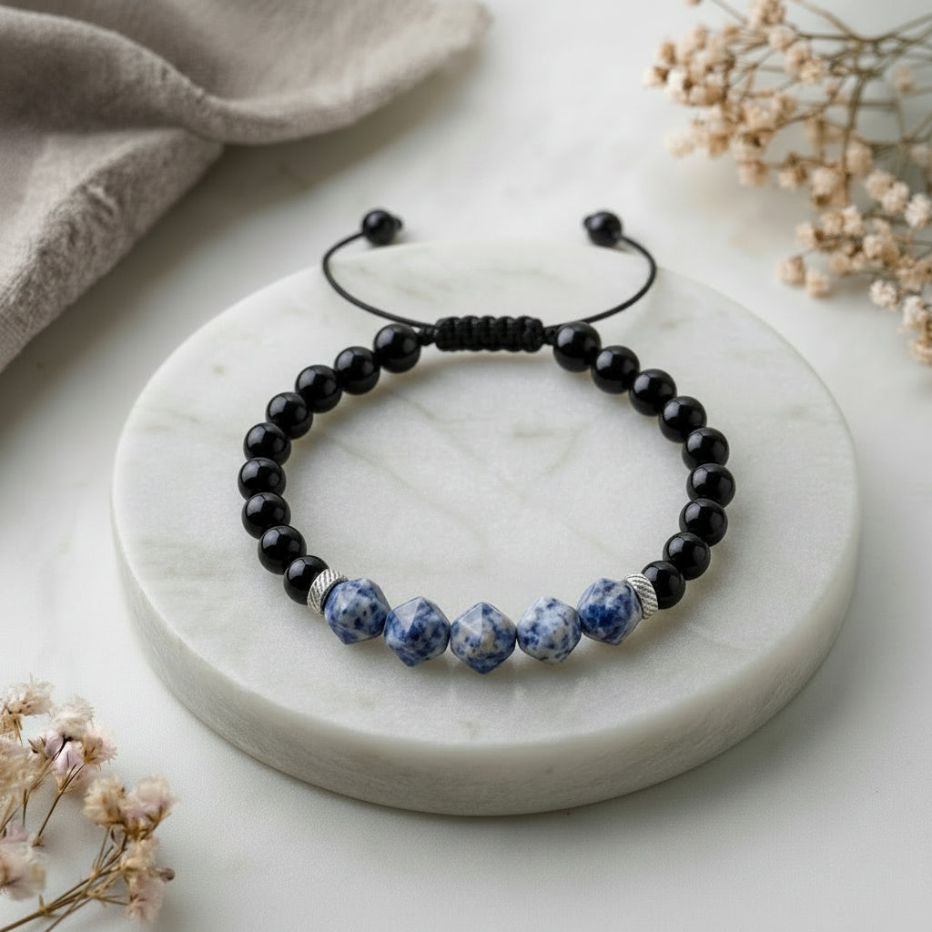 Armband Vibe – Lapislazuli und Onyx A