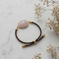 Verstellbares Kordelarmband, Rosenquarz A