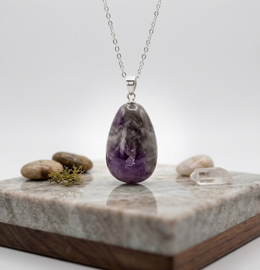 Anhänger getrommelter Amethyst gebändert 15 bis 30mm AA