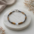 Armband Legende versilbert Labradorit, Tigerauge und Hämatit A