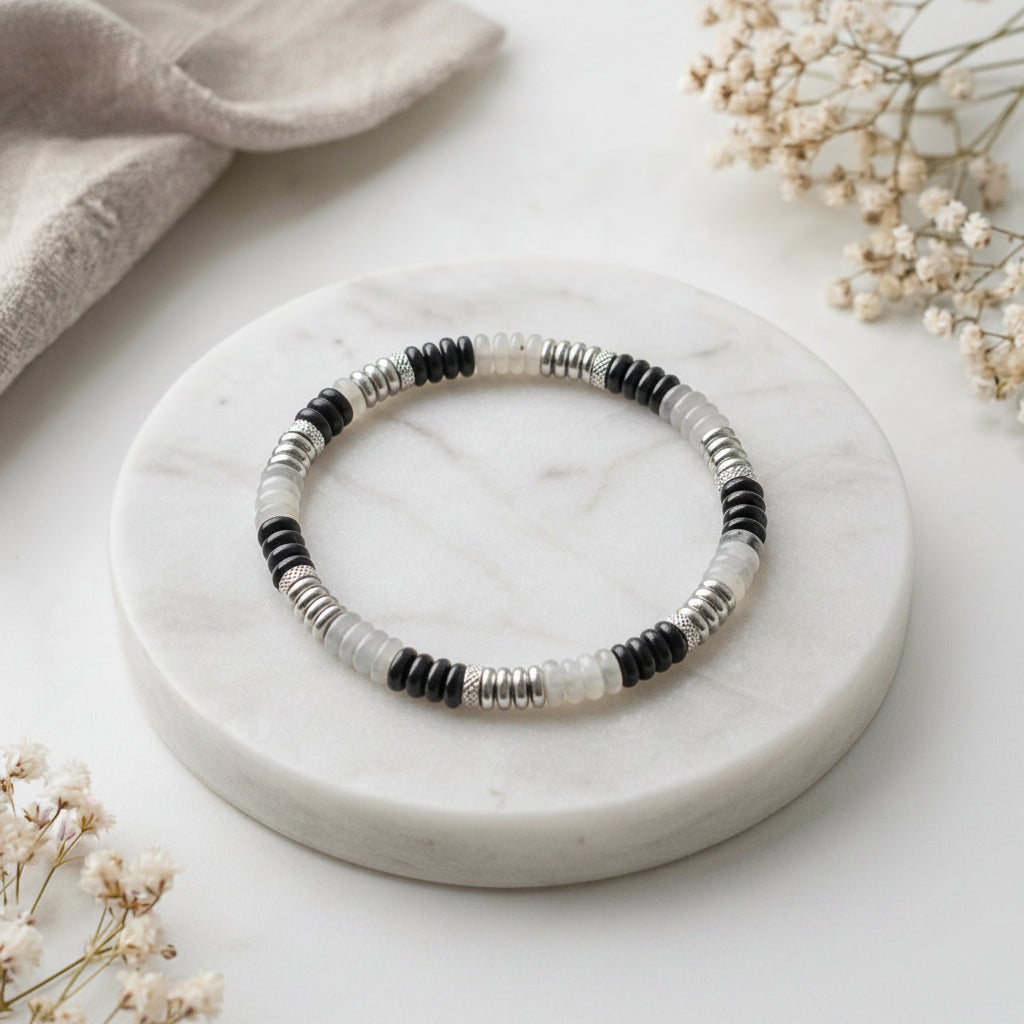 Pulseira Skarn Ónix e Labradorite A