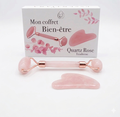 Massage- und Gua Sha-Rolle 80mm Rosenquarz A im Etui