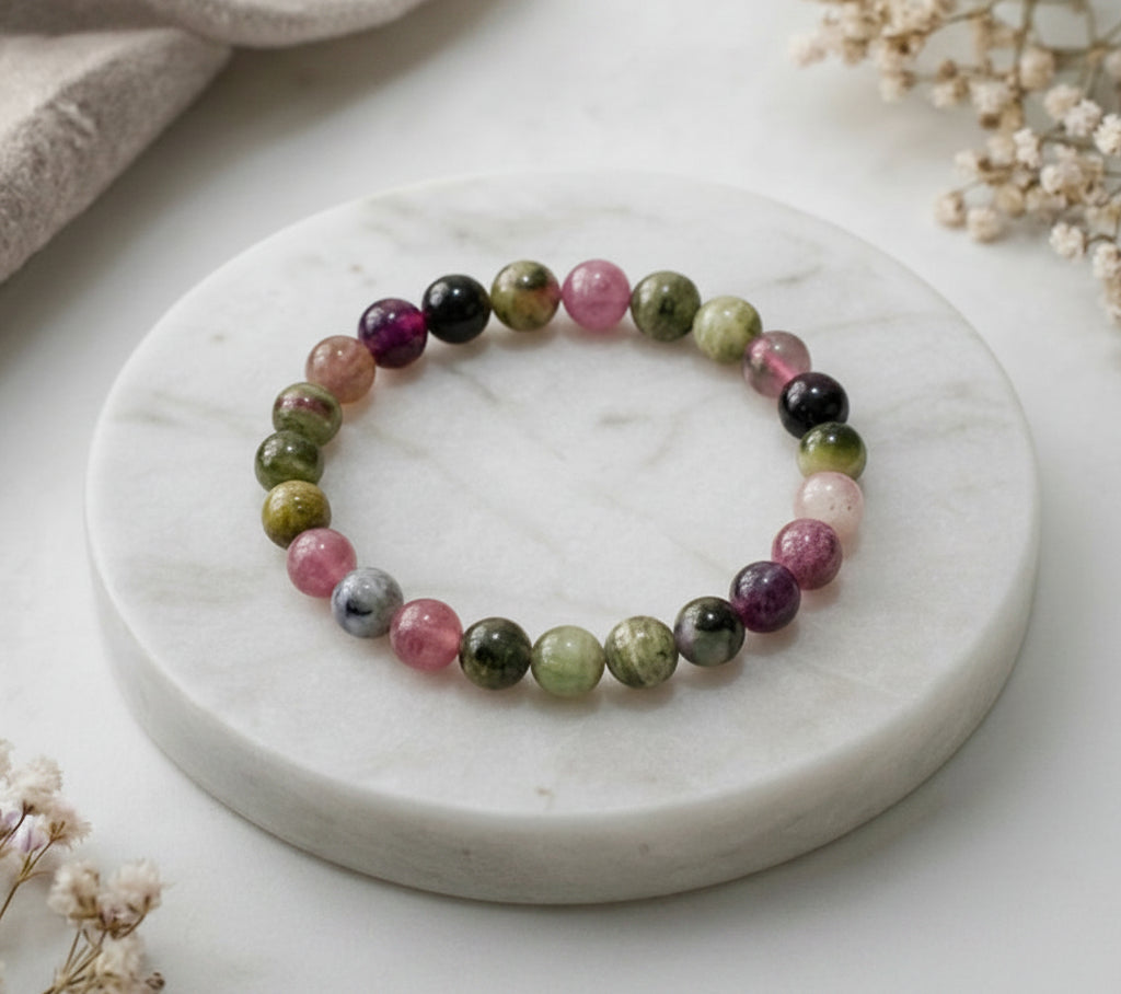 Armband Kugel Turmalin Multicolor 6mm AA Größe 1 und 8mm A Größe 2