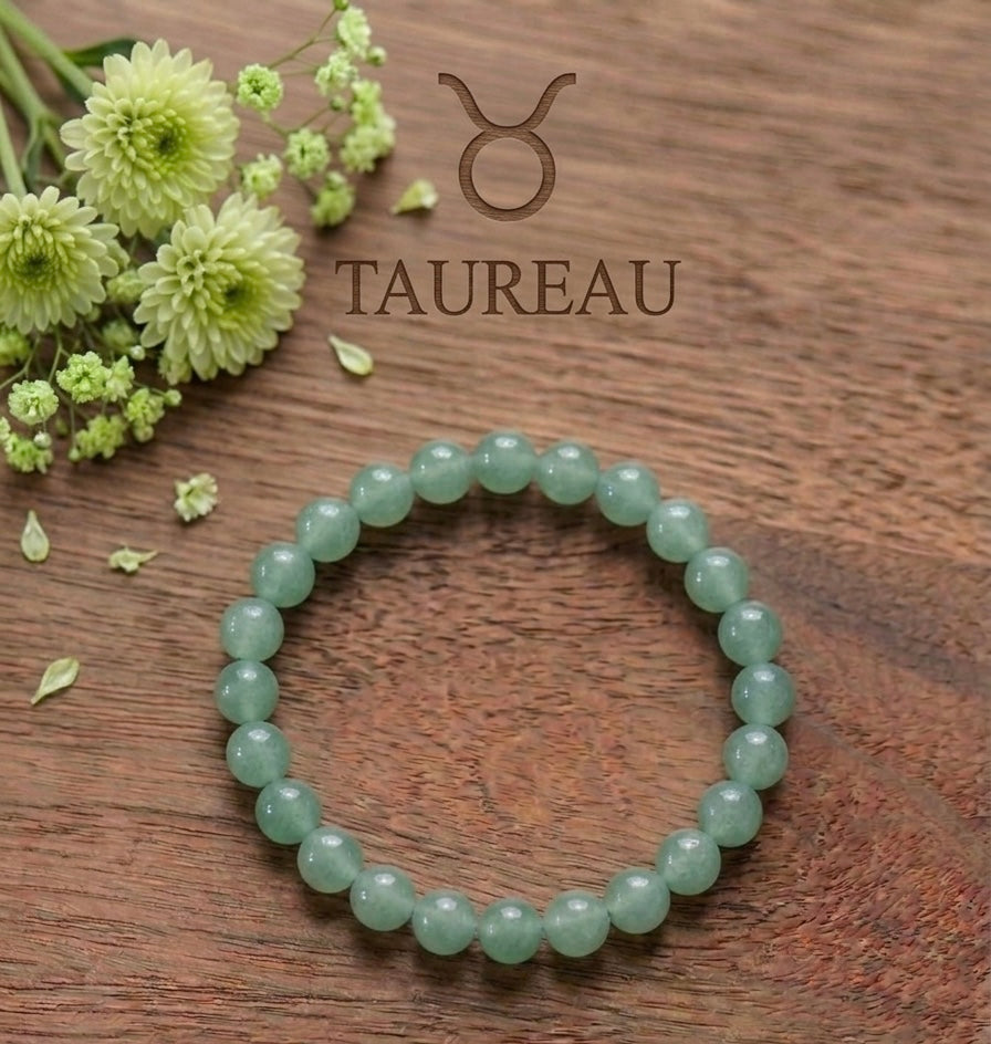 Stier - Armband Kugel grüner Aventurin 8mm Größe 1 und 2 A