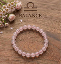Equilíbrio - Pulseira de contas Quartzo Rosa 8mm AA