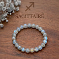 Sagitário - Pulseira de contas Labradorite 8mm tamanho 2 AA+
