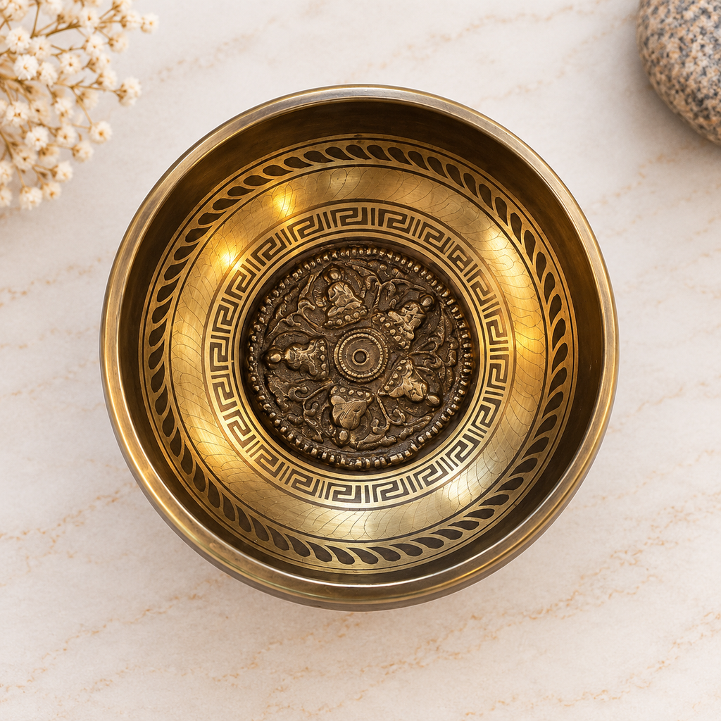 Bol chantant les 5 Bouddha 12cm (1 pièce)