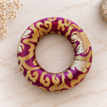 Coussin cercle 14cm prune