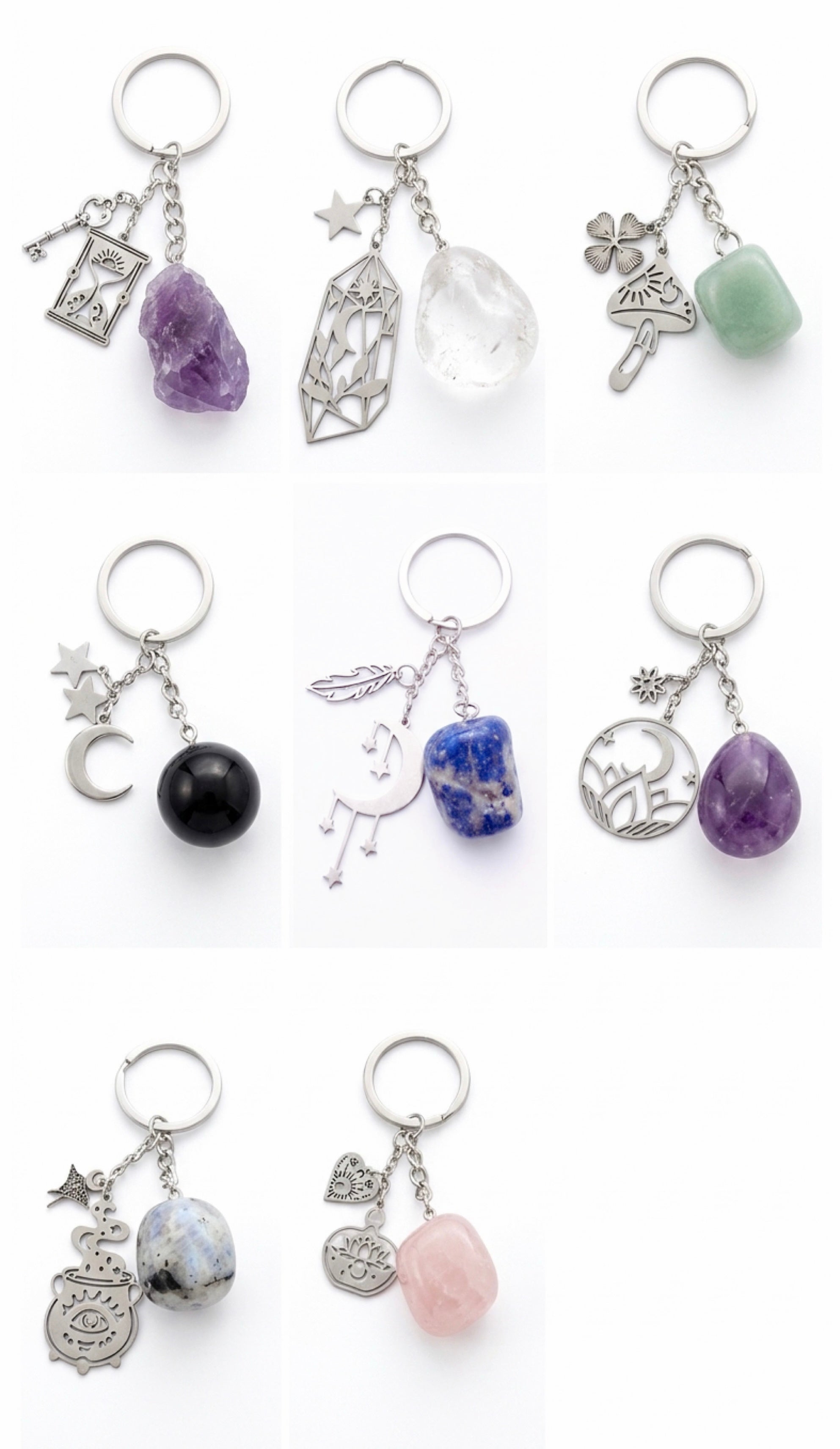 Crystal Blind Box – Porte-Clés en Pierre Naturelle (Fait Main)