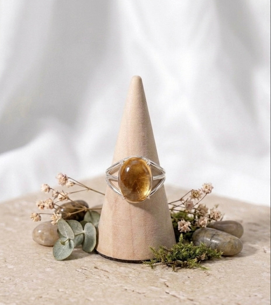 Bague en Argent 925 – Citrine Ovale AA