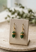 Boucles d'oreilles Pointe Aventurine Verte A